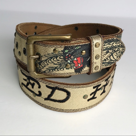 Ed Hardy Other - Ed Hardy Gold Panther Statement Belt